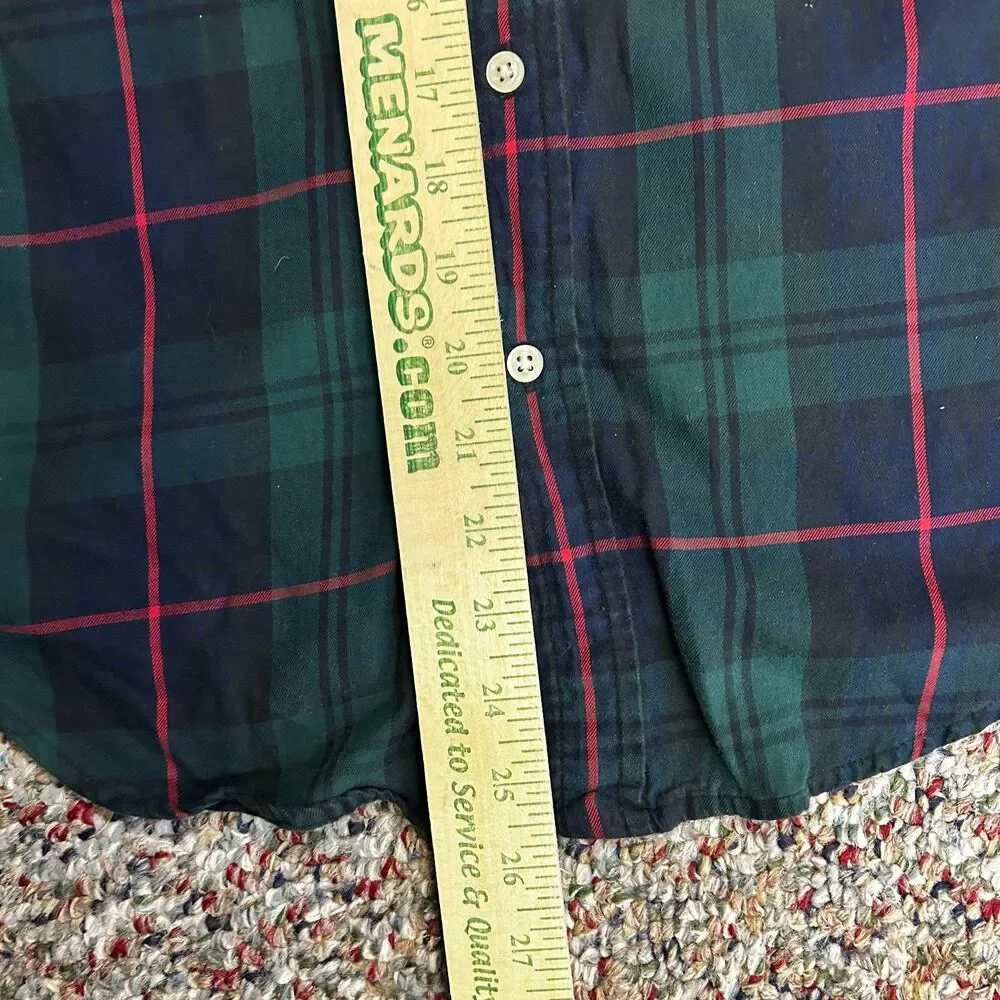Ralph Lauren Boy's Green Blue Red Tartan Plaid Button-Down LS Shirt Sz L (16-18)